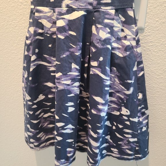 H&M women's strapless halter top pleated dress blue purple and white size 6 - Picture 4 of 11